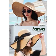 Janva Örgü Güneş Koruyucu Siperlişapka Hasır Plaj Aksesuarı Fötür Dalgalı Yeni Model