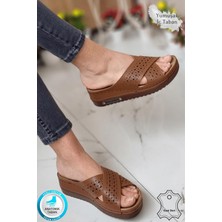 Neon Shoes Erika Kadın Günlük Hasır Desenli Terletmeyen Anatomik Ortopedik Taban Anne Dışarı Ev Terliği