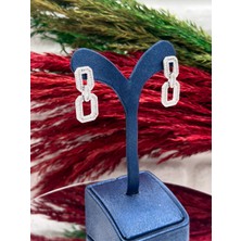 925 Ayar Gümüş Baget Taşlı Zarif Kadın Küpe