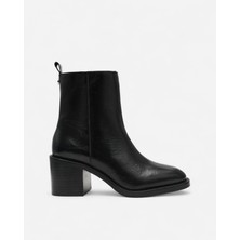 Steve Madden Slender Black Leat Kadın Siyah Topuklu Bot Slender