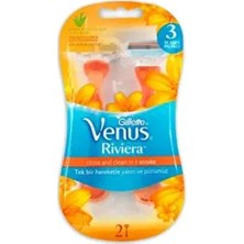 Gillette Venus Gillette Venüs Riviera 2'li Yedek Kullan-At Bıçaklı Manuel Tıraş Ürünü Kadınlar İçin