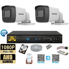 Hikvision 2 Mp 2 Kameralı  Tak Çalıştır Hazır  Kamera Seti