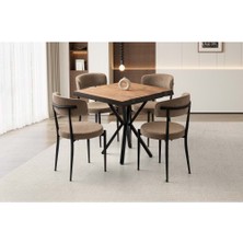 Yuvaset Home Mobilgen (Sadece Masa) Diş Budak Çiçek Ayak 80*80 Kütük Masa