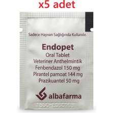 Albafarma Endopett Kedi Köpek Için Iç Przt Tablet X5 Adet