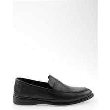 Siyah Leather Erkek Loafer Ayakkabı E01081002803