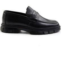 Siyah Leather Erkek Loafer Ayakkabı E01795025641