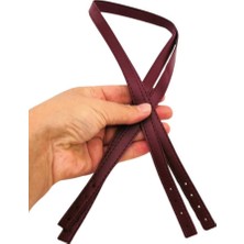 Angel Çanta Aksesuar Slim Model 70X1.2 cm Suni Deri Bordo Renk Çift Çanta Sapı