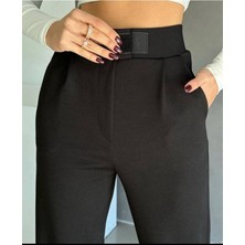 Kadın Cırt Cırtlı Bol Paça Pleli Plazzo Pantolon