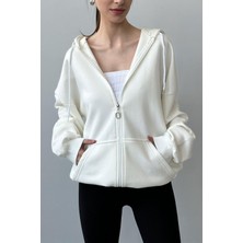 Üç Iplik Şardonlu Oversize Kapüşonlu Sweatshirt