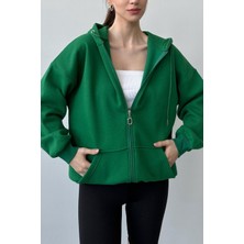 Üç Iplik Şardonlu Oversize Kapüşonlu Sweatshirt