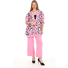 Leopar Desenli Triko Takım