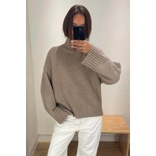 Vizon Boğazlı Kadın Triko Kazak MG2535