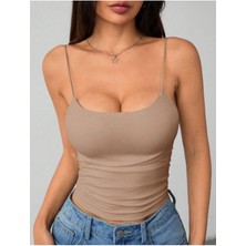 Kadın Ip Askılı Örme Body Bluz