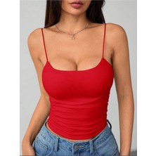 Kadın Ip Askılı Örme Body Bluz