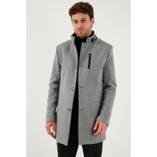 Buratti Relaxed Fit Düğmeli Dik Yaka Kaşe Kaban Erkek KABAN 5840099