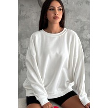 Oversize Örme Şardonlu 3 Iplik Sweatshirt
