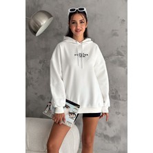 Yanı Fermuar Detaylı Forever Baskılı Sweatshirt