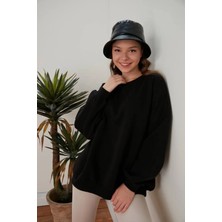 Oversize Örme Şardonlu 3 Iplik Sweatshirt