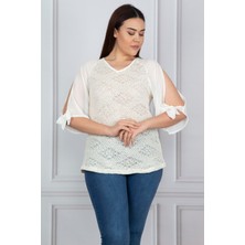 Şans Kadın Bordo Kol Dekolteli Bluz 65N18966