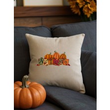 Hanova Creatıve-Baskılı Sonbahar Kırlent Halloween Kırlent Balkabaklı Kırlent