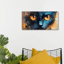 Amber Gözlü Kedi Kanvas Tablo Modern Duvar Tablosu Ev Dekoru Ev Hediyesi