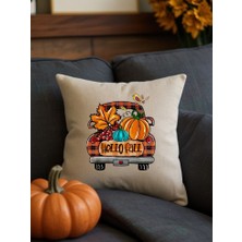 Hanova Creatıve-Baskılı Sonbahar Kırlent Halloween Kırlent Balkabaklı Kırlent