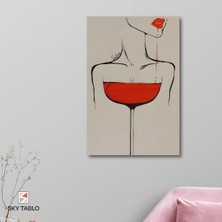 Dudaktan Kadehe Kanvas Tablo Modern Duvar Tablosu Ev Dekoru Ev Hediyesi