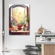 Kır Mutfağında Sabah Kanvas Tablo Modern Duvar Tablosu Ev Dekoru Ev Hediyesi