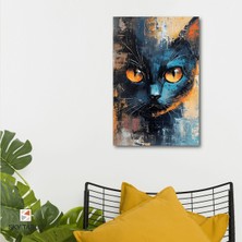 Amber Gözlü Kedi Kanvas Tablo Modern Duvar Tablosu Ev Dekoru Ev Hediyesi