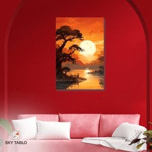 Gün Batımında Toplanma Kanvas Tablo Modern Duvar Tablosu Ev Dekoru Ev Hediyesi
