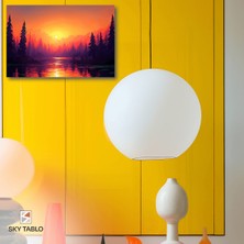 Morun Içinde Günbatımı Kanvas Tablo Modern Duvar Tablosu Ev Dekoru Ev Hediyesi