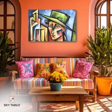 Şapkalı Kadının Rüyası Kanvas Tablo Modern Duvar Tablosu Ev Dekoru Ev Hediyesi