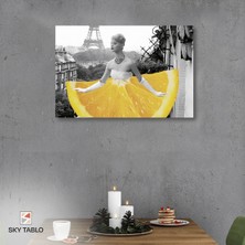 Limonlu Paris Kanvas Tablo Modern Duvar Tablosu Ev Dekoru Ev Hediyesi