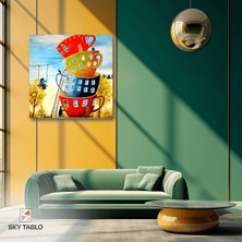 Fincan Kasabası Kanvas Tablo Modern Duvar Tablosu Ev Dekoru Ev Hediyesi