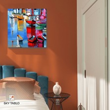 Renkli Liman Kanvas Tablo Modern Duvar Tablosu Ev Dekoru Ev Hediyesi