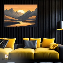 Dağların Kucağında Kanvas Tablo Modern Duvar Tablosu Ev Dekoru Ev Hediyesi