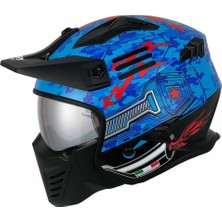 Sway Sw X2 Tokyo Trooper Blue Red Moduler Kask