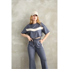 Sportiness Kadın Modal Kısakol Eşofman Takım Rüzgara Dayanıklı Örme Kumaş 2'li Set