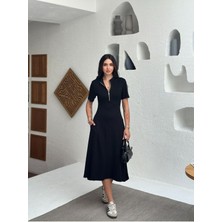 Fermuarlı Modal Kumaş Elbise