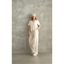 Modal Kumaş V Yaka Kısakol Eşofman Takım