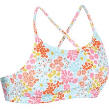 Nabaiji Çocuk Yuvarlak Yaka Bikini Üstü - Beyaz - Desenli - LILA PANTAI