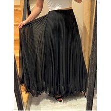 Etek Ucu Misinalı Pliseli Şifon Etek