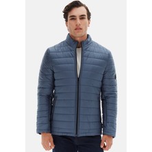 Ds Damat Slim Fit Mavi Rüzgar Geçirmez Elyaf Dolgulu Şişme Mont 3HF07ORT04262