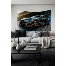 Hızlı ve Şık Araba Desenli Duvar Halısı Duvar Örtüsü Tapestry Süet Dokulu Kumaş