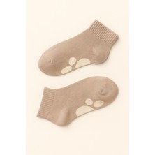 Çocuk Pati Baskılı Step Çorap Kahverengi
