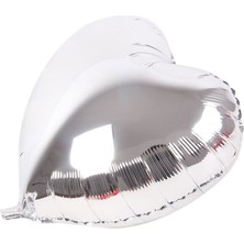 Kalp Balon Folyo Gümüş 45 cm 18 Inç