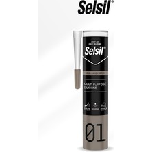 Selsil 280GR Şeffaf Silikon Mastik, Su Geçirmez Yapıştırıcı ve Dolgu, Esnek Sızdırmazlık