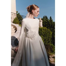 Luna Çiçek Broş Ekru