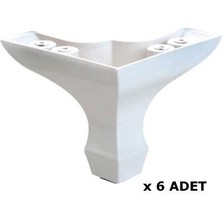 Kenzlife Mobilya Dolap Kanepe Ayağı Aslan Ayak Beyaz Plastik 6 Adet