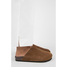 Manijero Ruzqahi Kadın Deri Hakiki Deri Düz Sabo Taba Terlik